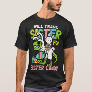 T-shirt Drôle échange sœur contre bonbons de Pâques garçon