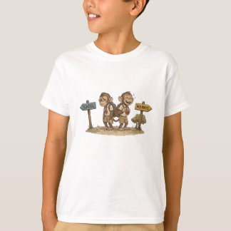 T-shirt Drôle École vs Vacances Singes Mignon Retour à l'É