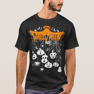 T-shirt Drôle Éffrayant Halloween Citrouilles