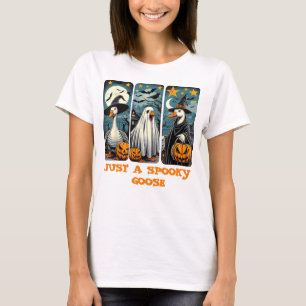 T-shirt Drôle Éffrayant Oie Halloween sorcière Citrouille