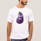 T-shirt Drôle Eggplant Cartoon Caractère Cute Vegetable (Devant)