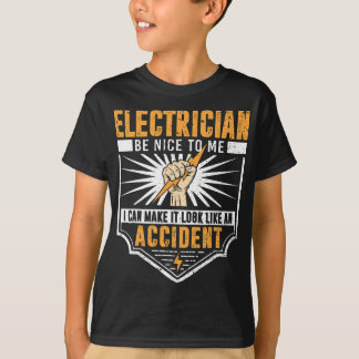T-shirt Drôle Electricien Art Hommes Femmes Travailler Éle