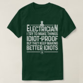T-shirt Drôle Electricien Art Hommes Papa Lineman Electron (Design devant)