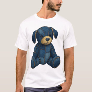 T-shirt drôle en denim avec l'art d'un chiot