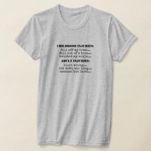 T-shirt Drôle Enfance Vs Adulte Typographie Citation