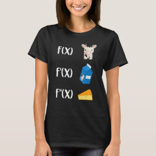 T-shirt Drôle enseignant Math Art Vache Lait Fromage Calcu