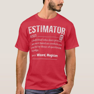 T-shirt Drôle Estimateur Définition, Drôle Devis Titres De