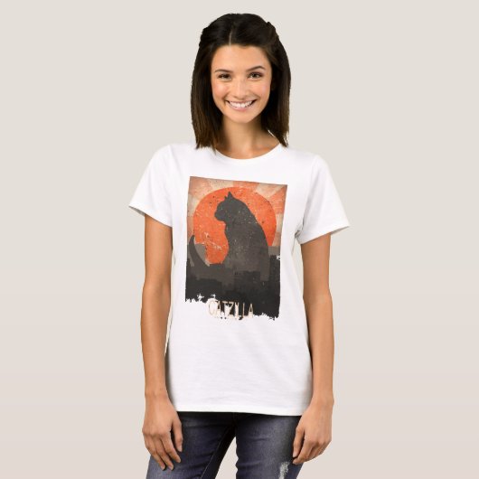 T-shirt drôle et Hoddie de Catzilla (Devant entier)