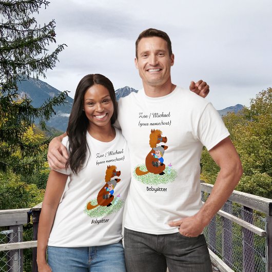 T-shirt Drôle et mignon poney avec bébé - Babysitter