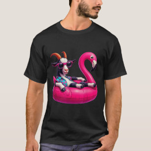 T-shirt Drôle été chèvre rose poule fête Hawaiian été