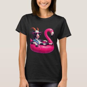 T-shirt Drôle été chèvre rose poule fête Hawaiian été
