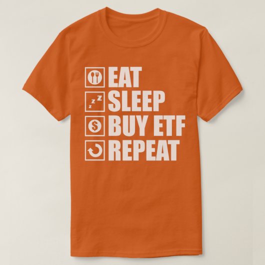 T-shirt Drôle ETF dire Eat Sleep Acheter ETF (Design devant)