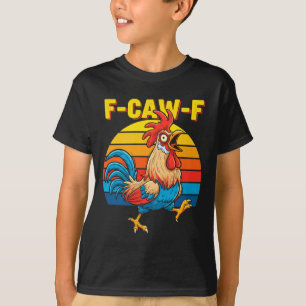 T-shirt Drôle F Awk F Poulet F Caw F Coq Pun Retro Cl