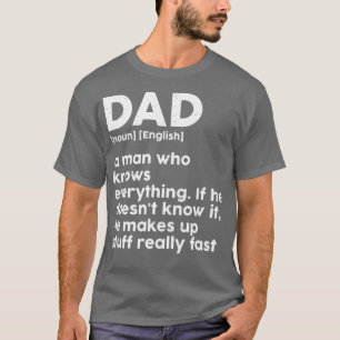T-shirt Drôle Fête des pères Humour père Sarcasme Dictionn