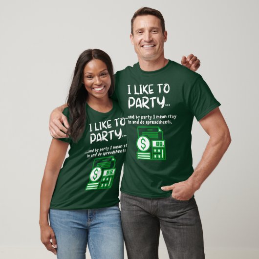 T-shirt Drôle feuille de calcul J'aime fêter les données N (Unisexe)