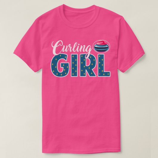 T-shirt drôle fille de curling (Design devant)