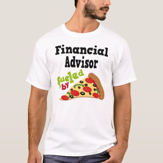 T-shirt (drôle) financier de pizza de conseiller (Devant)