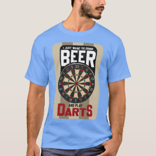T-shirt Drôle fléchettes bière dire fléchettes motif dart
