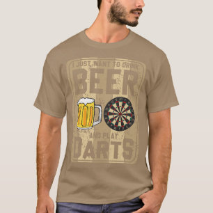 T-shirt Drôle fléchettes bière dire fléchettes motif dart
