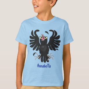 T-shirt Drôle fou corbeau dessin animé de corbeau de corne