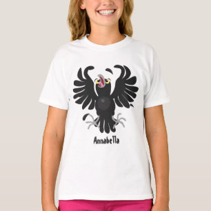 T-shirt Drôle fou corbeau dessin animé de corbeau de corne