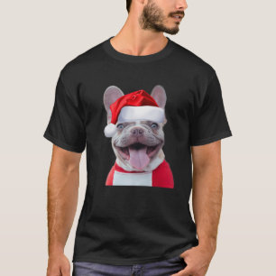 T-shirt Drôle Français Bulldog Père Noël Costume mignon Ch