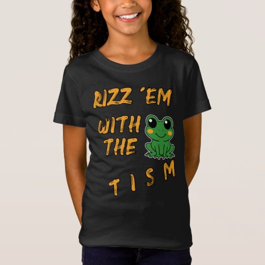 T-Shirt Drôle Frog Rizz Em Avec Le Tisme (Devant)