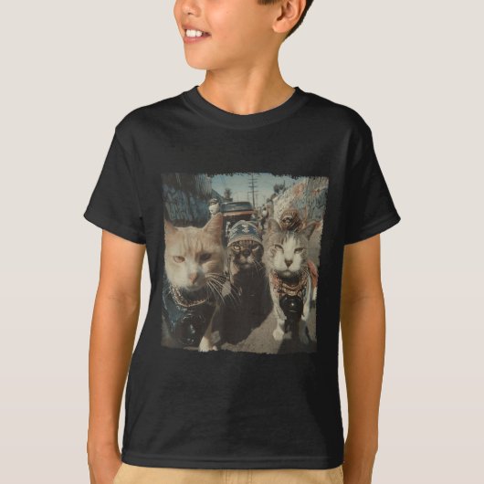 T-shirt Drôle Gangster de chat graphique Funny _3 (Devant)
