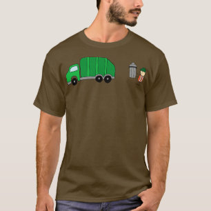 T-shirt Drôle Garbage Man tenant une poubelle avec poubell