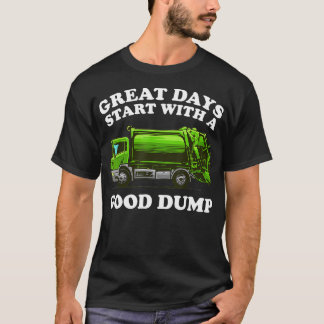 T-shirt Drôle Garbage Truck Design Kids Hommes Femmes Dump