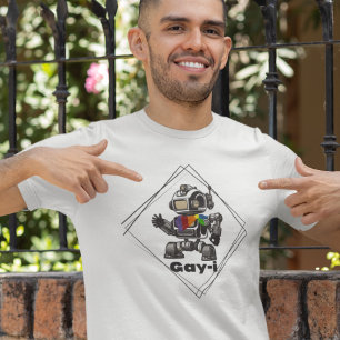 T-shirt Drôle Gay pride Rainbow AI Robot