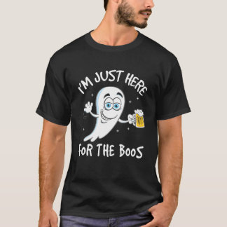 T-shirt Drôle Ghost Drink Beer Halloween Je suis ici juste