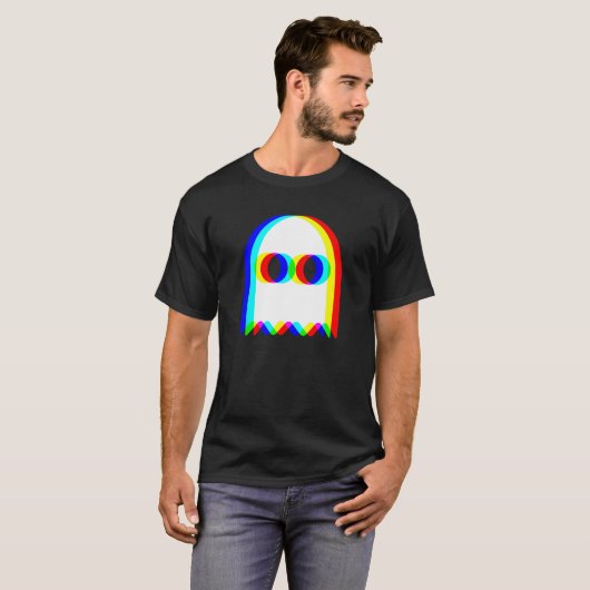 T-shirt Drôle Ghost Trippy Vaporwave Halloween Techno Rave (Devant entier)