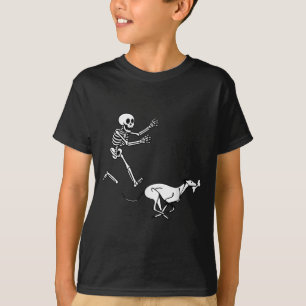T-shirt Drôle Ghound Running Skeleton Halloween