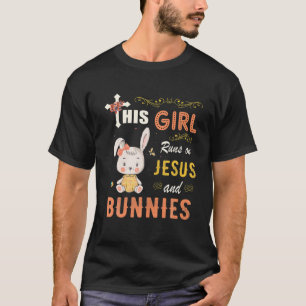 T-shirt Drôle Gift Watercolor Girl Courez sur Jésus et Bun