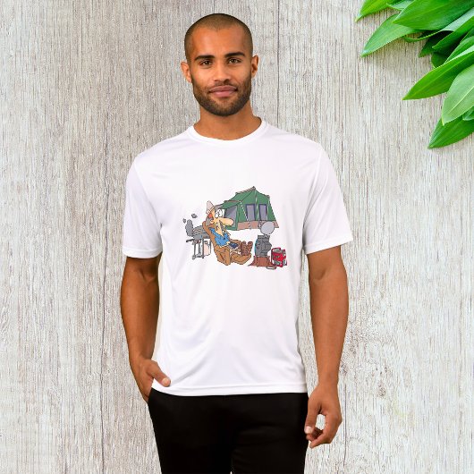 T-shirt Drôle Glamping Cartoon Camping de luxe