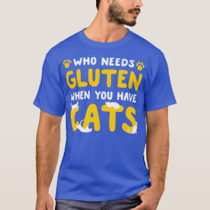 T-shirt Drôle Gluten Amoureux des chats libre dire