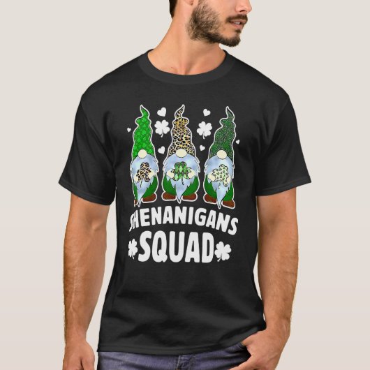 T-shirt Drôle Gnome Shenanigans Squad St patrick Shamrock (Devant)