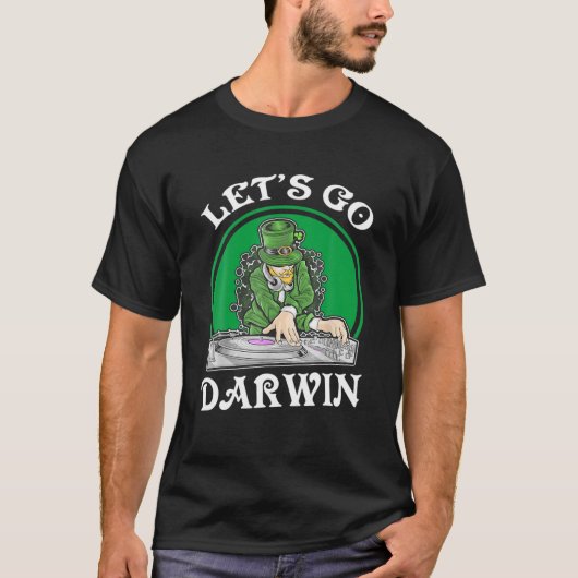 T-shirt Drôle Go Darwin DJ Casquette Let's Go Darwin St Pa (Devant)