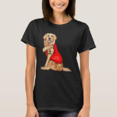 T-shirt Drôle Golden Retriever Chien J'aime Maman Tattoo (Devant)
