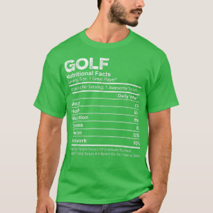 T-shirt Drôle Golf Nutrition Facts Joueur Hommes Femmes En