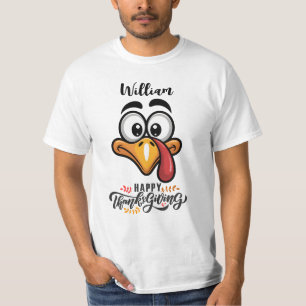 T-shirt Drôle Goofy Turkey Face Dessin Personnalisé