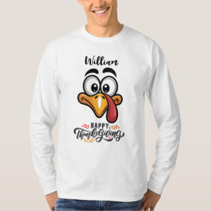T-shirt Drôle Goofy Turkey Face Dessin Personnalisé