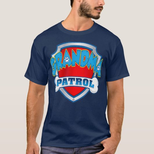 T-shirt Drôle Grand-mère patrouille Chien Maman Papa Pour  (Devant)