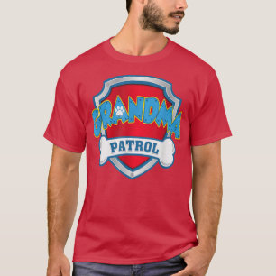 T-shirt Drôle grand-mère patrouille chien maman, papa pour
