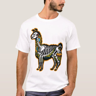T-shirt Drôle graphique de squelette de lama Halloween -