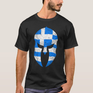 T-shirt Drôle Grec Spartan Drapeau Cadeau Pour Hommes Femm
