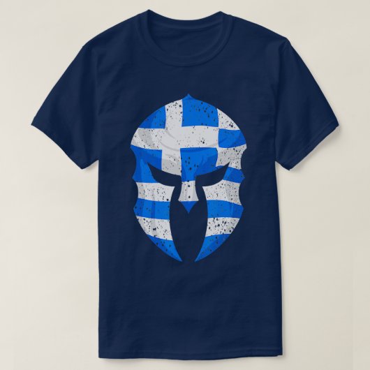 T-shirt Drôle Grec Spartan Drapeau Cadeau Pour Hommes Femm (Design devant)