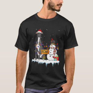 T-shirt Drôle Greyhound Chien Noël Snowman lumières de