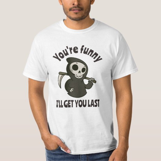 T-shirt Drôle Grim Reaper Squelette Halloween Costume (Devant)